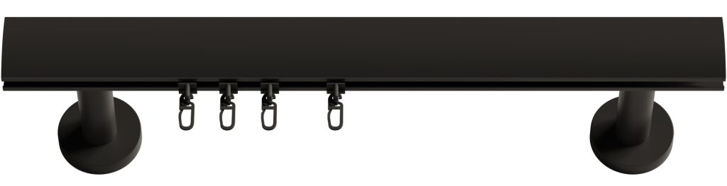 Profilgarnitur Oval 40x22 mm, Multi-Wandträger, schwarz matt