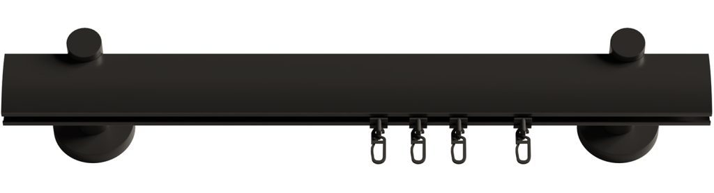 Profilgarnitur Oval 40x22 mm, Wandträger, schwarz matt