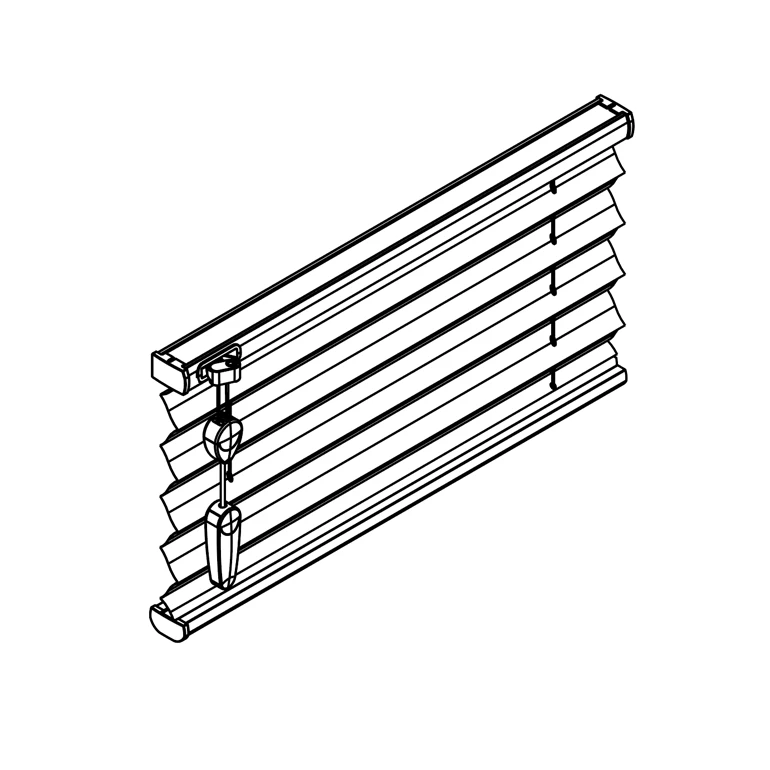 Plissee/Faltstore, nicht verspannt, mit Schnurzugbedienung