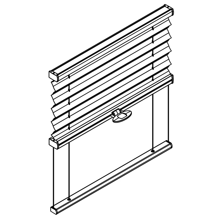 Plissee/Faltstore, Plafondanlage, verspannt, mit Griffbedienung