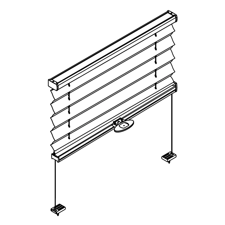 Plissee/Faltstore, verspannt, mit Griffbedienung