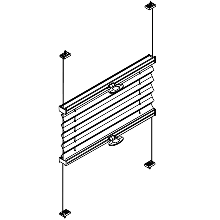 Plissee/Faltstore, verspannt, mit Griffbedienung oben und unten